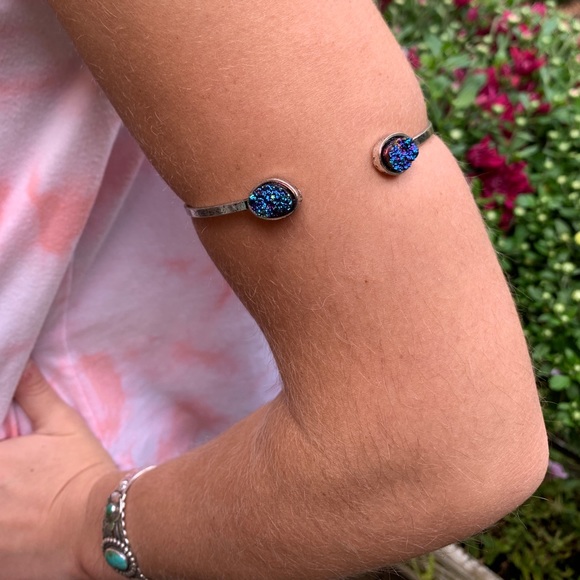 EARTHBOUND Jewelry - Earthbound Druzy Blue Arm Band Jewelry Bracelet